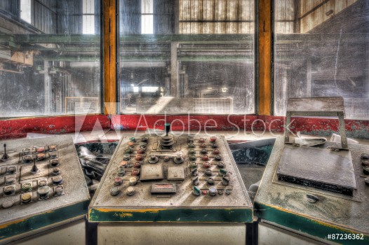Picture of Control cabin in an abandoned factory